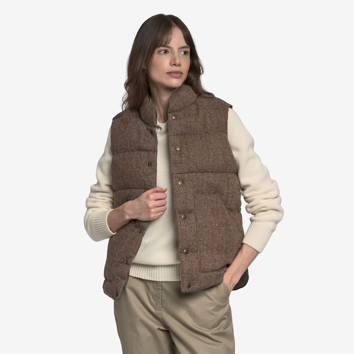Jackets_Unisex_WEBB HERRINGBONE_Vest_Beige-Brown - Commercial 7