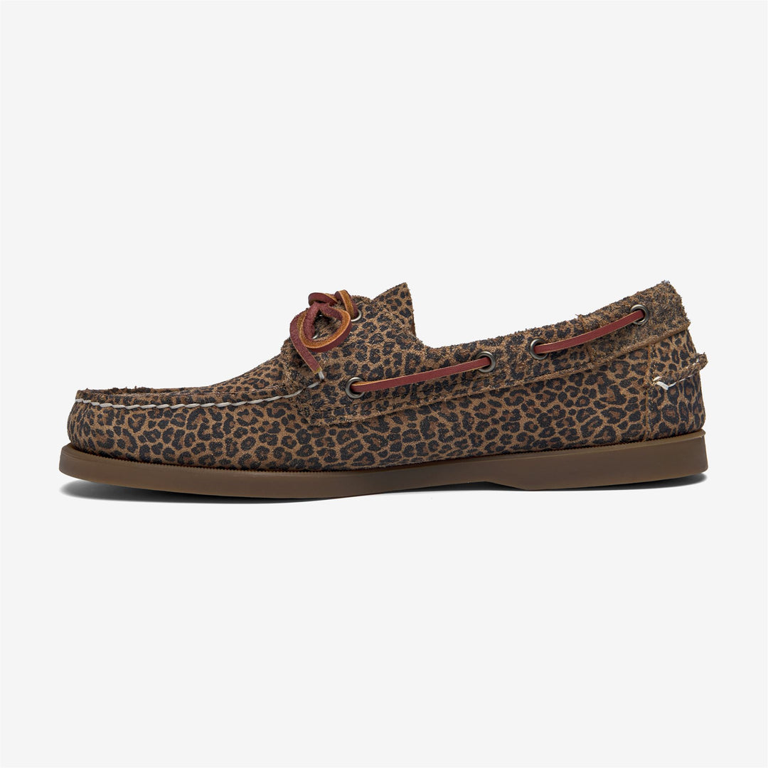 Brown leopard Men's Nautical Moccasin Boat Shoes main