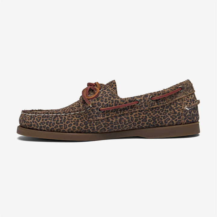Brown leopard Men's Nautical Moccasin Boat Shoes 3