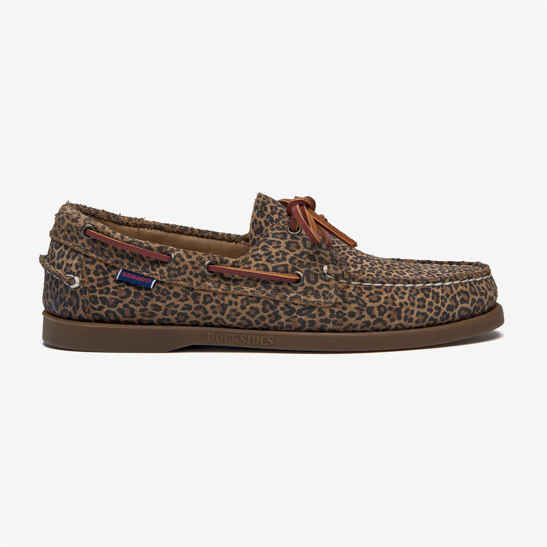 Brown leopard Men's Nautical Moccasin Boat Shoes 01
