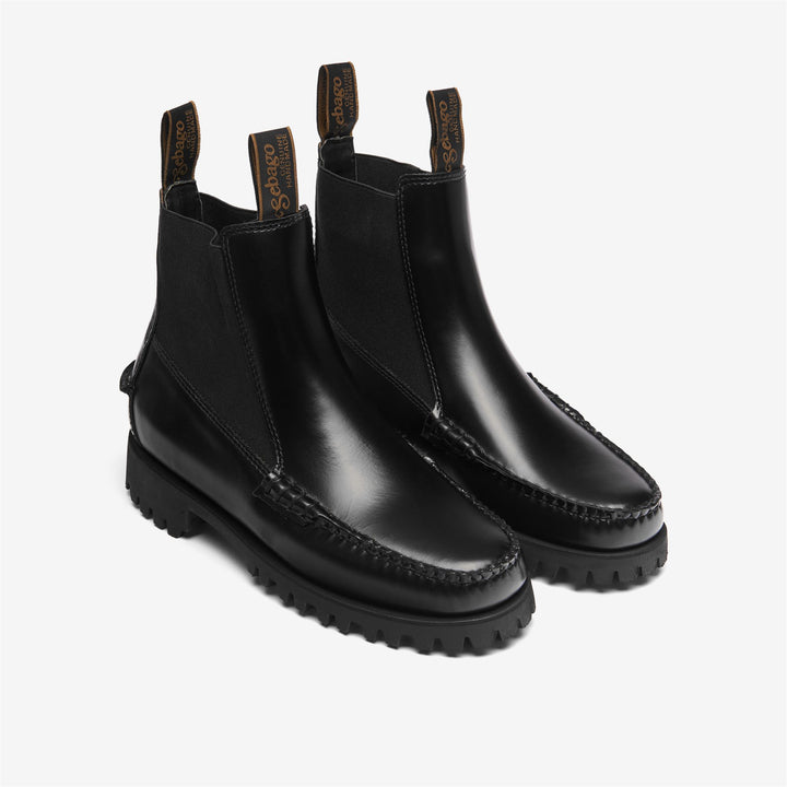 Black Women's Chelsea Boots with Rubber Lug Sole 2