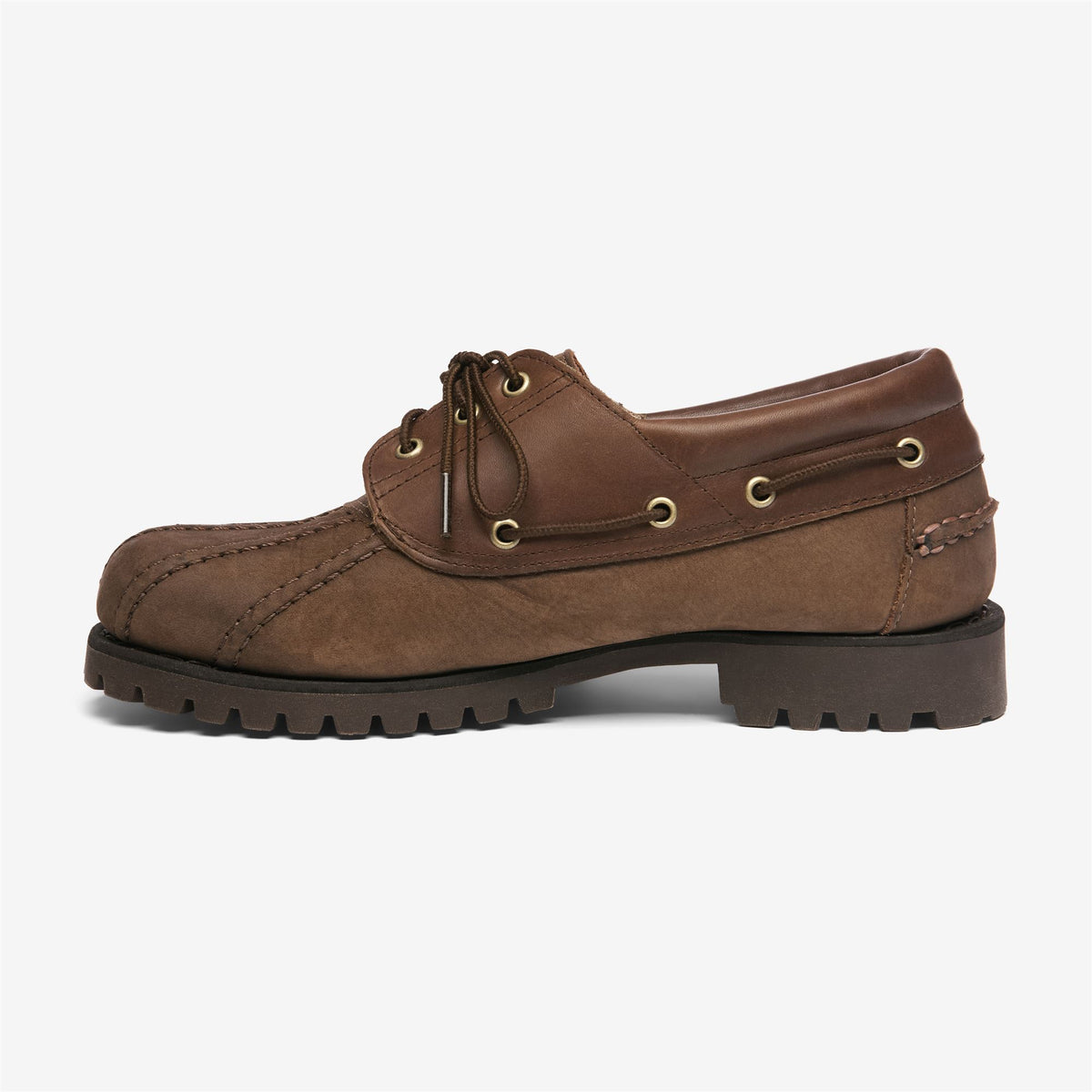 Brown Men's Leather Lace-Up Moccasin