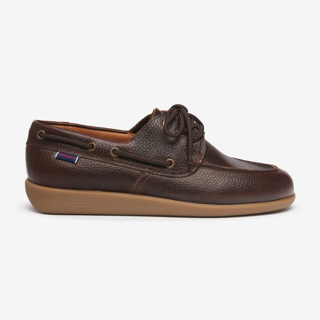 Mocassino da uomo in pelle marrone con suola in gomma 01