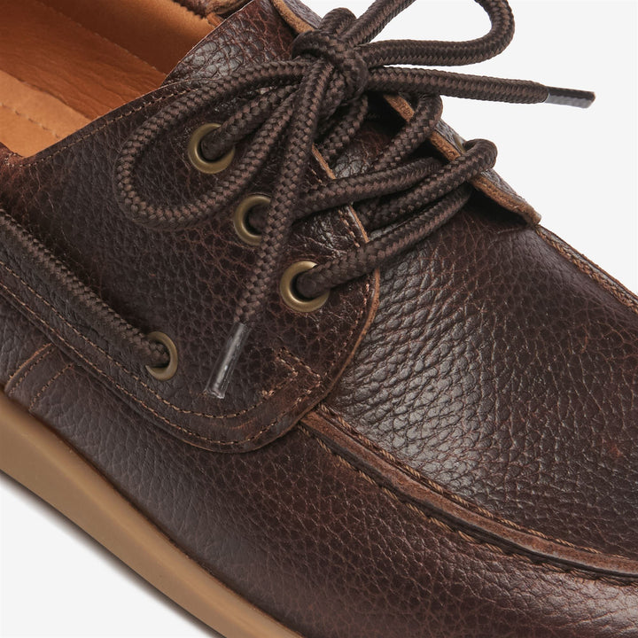 Mocasín de piel marrón para hombre con suela de goma 6