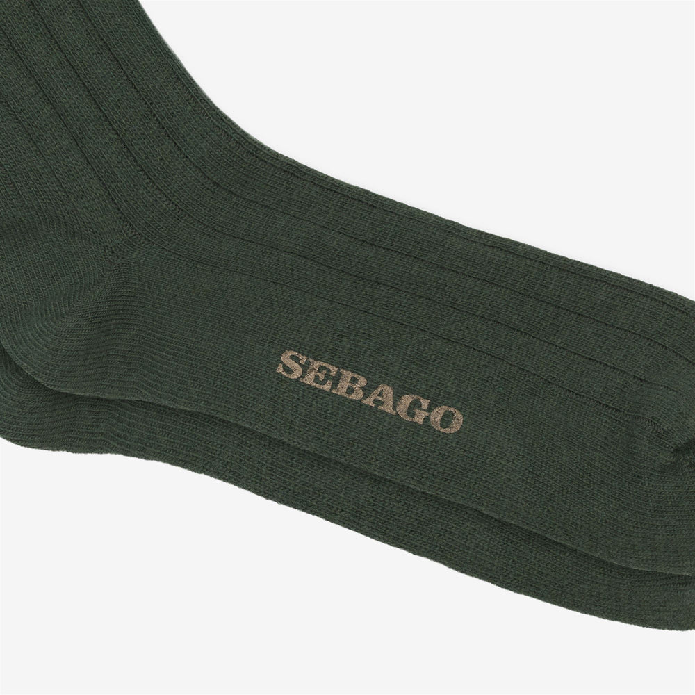 Green Unisex Knee High Leisure Socks with Ribbed Design 02
