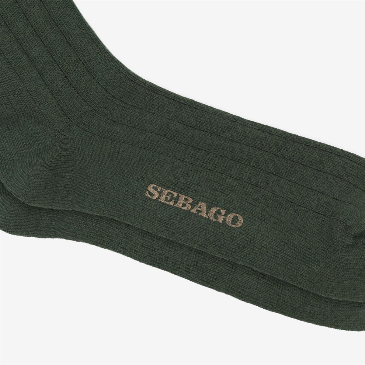 Green Unisex Wool Cashmere Ribbed Knee-High Sock