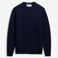 Knitwear_Unisex_FLEMISH IRISH_Jumper_Blue Intense - Commercial 1