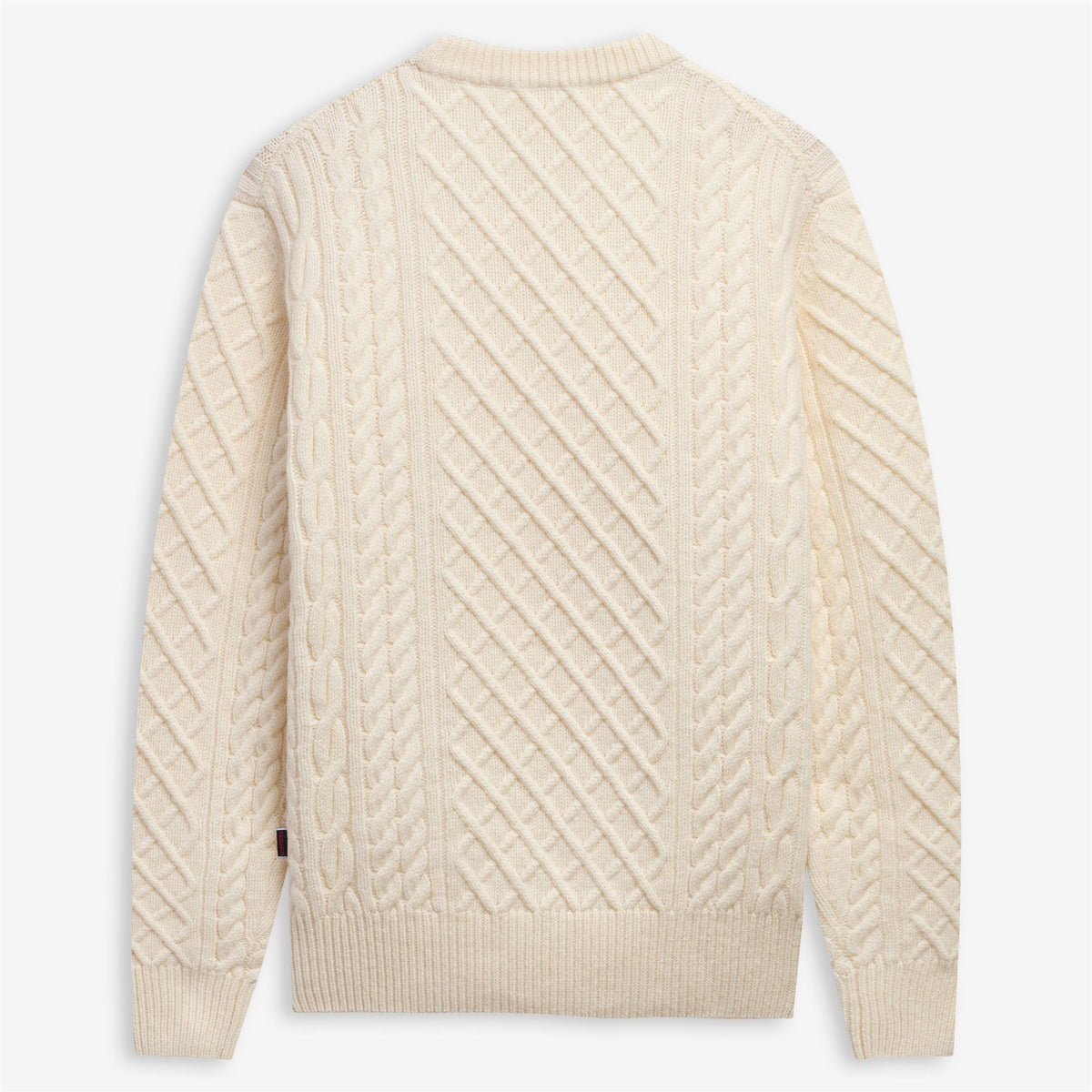White Unisex Wool Cable Knit Jumper