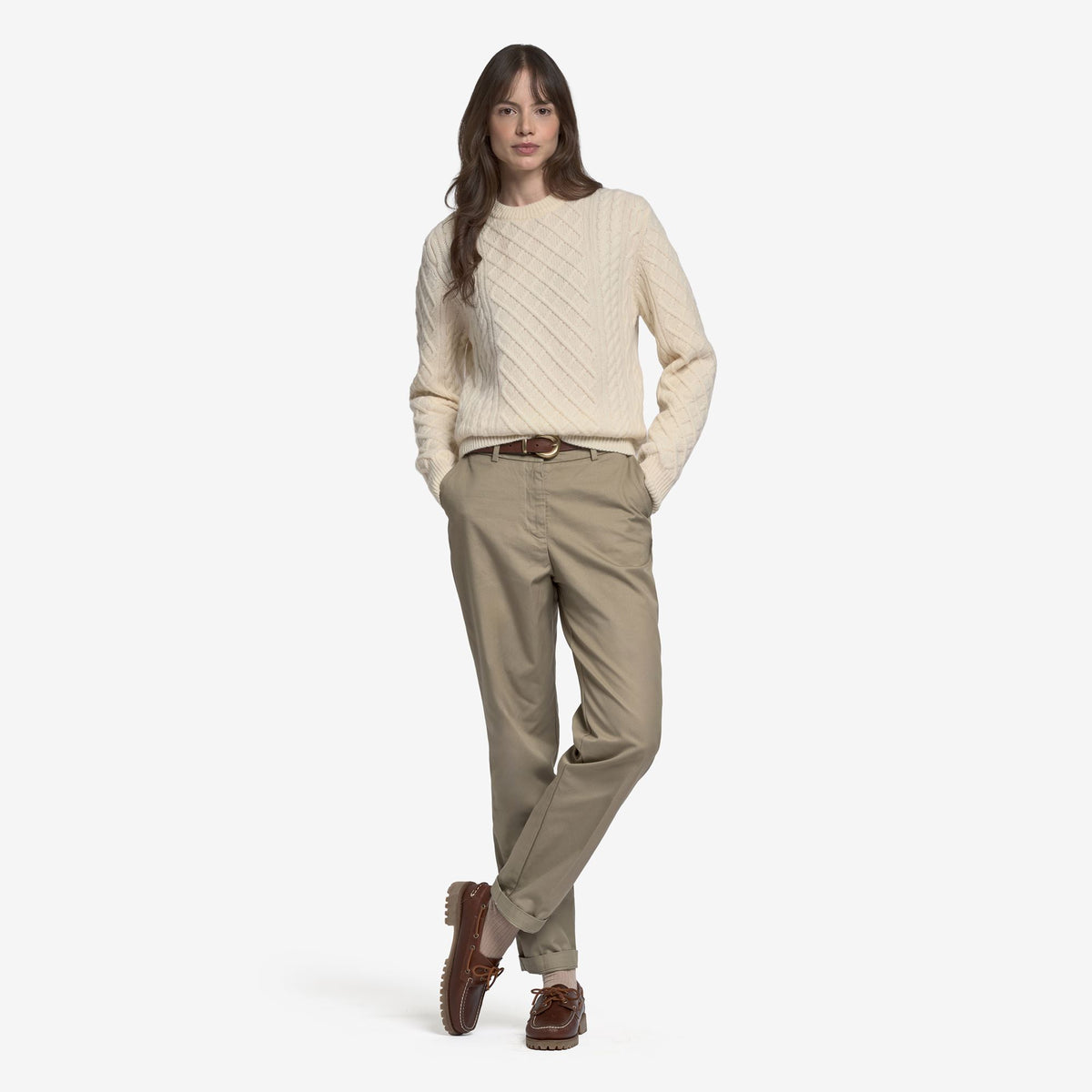 Knitwear_Unisex_FLEMISH IRISH_Jumper_White Antique - Commercial 6