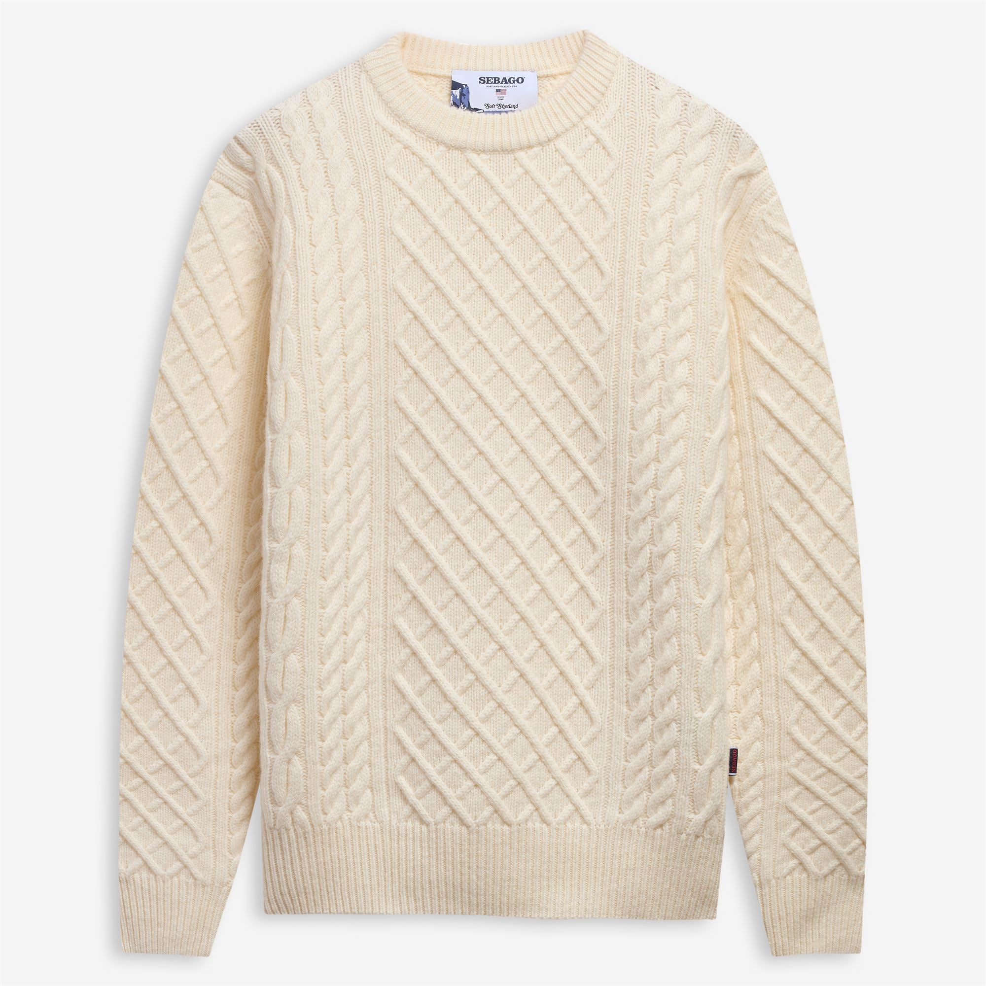 Knitwear_Unisex_FLEMISH IRISH_Jumper_White Antique - Commercial 1
