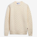Knitwear_Unisex_FLEMISH IRISH_Jumper_White Antique - Commercial 1