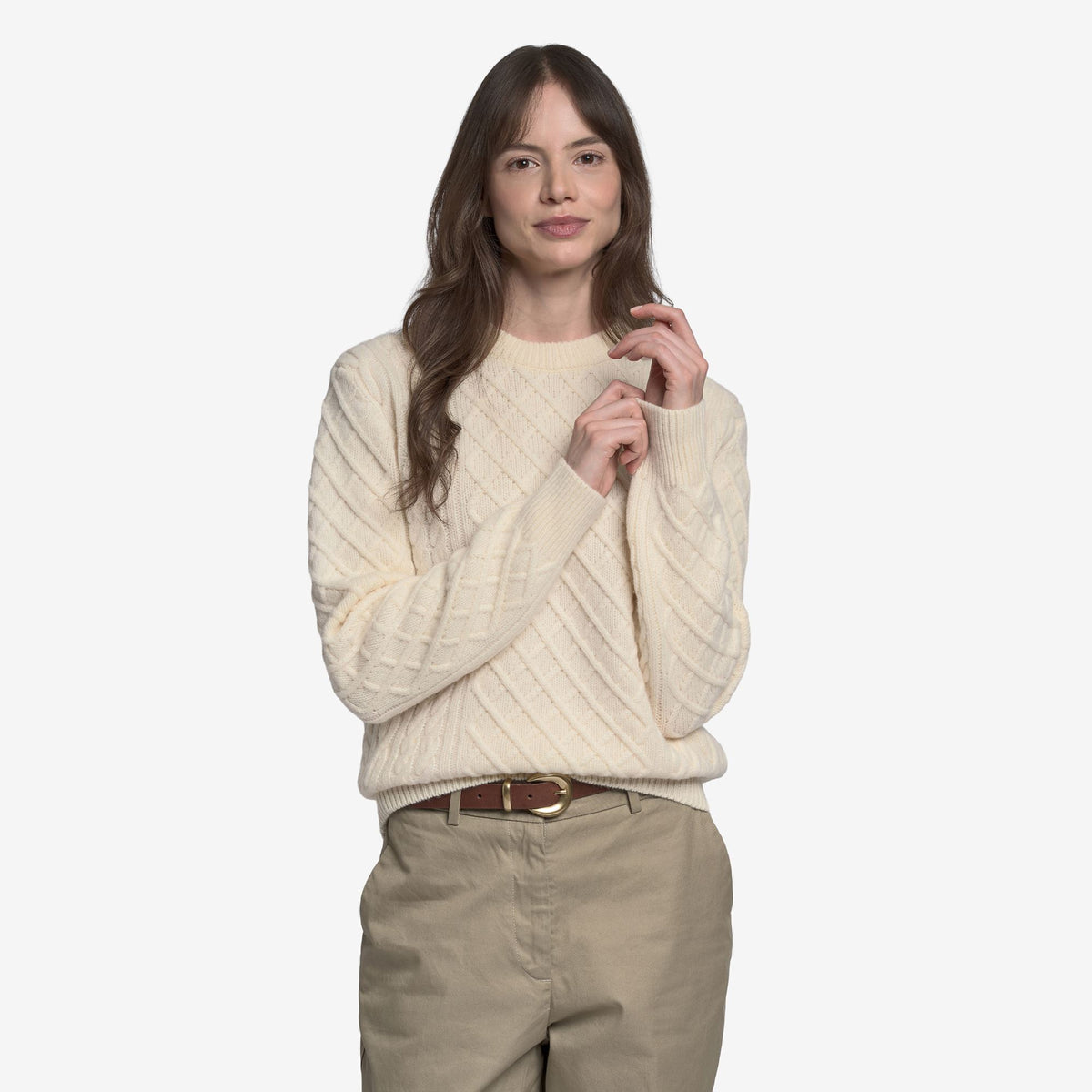Knitwear_Unisex_FLEMISH IRISH_Jumper_White Antique - Commercial 7