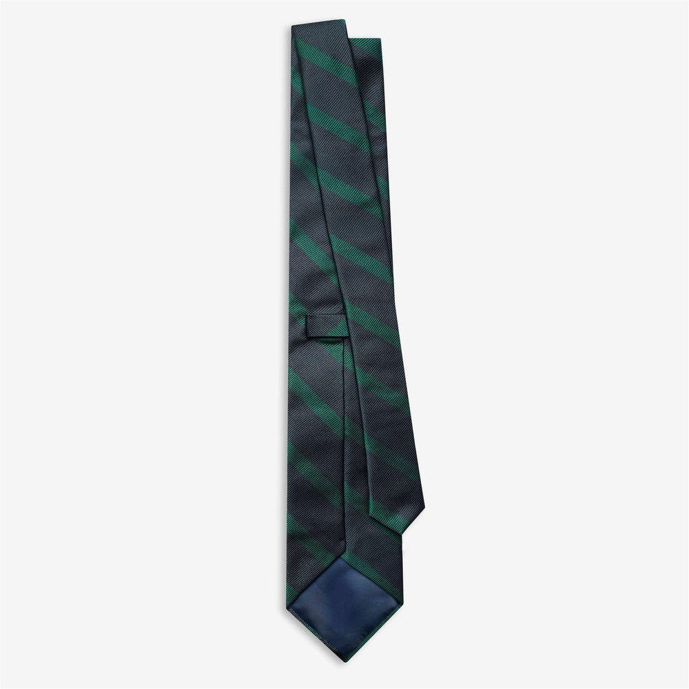 Corbata de seda azul estilo regimental para hombre, ideal para looks elegantes e informales. 02