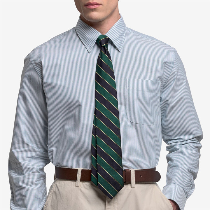 Cravate régimentaire en soie bleue pour homme, idéale pour les loisirs et les occasions formelles. 3