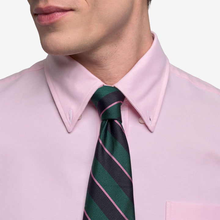 Blue Men's Regimental Silk Tie with Diagonal Stripes 4