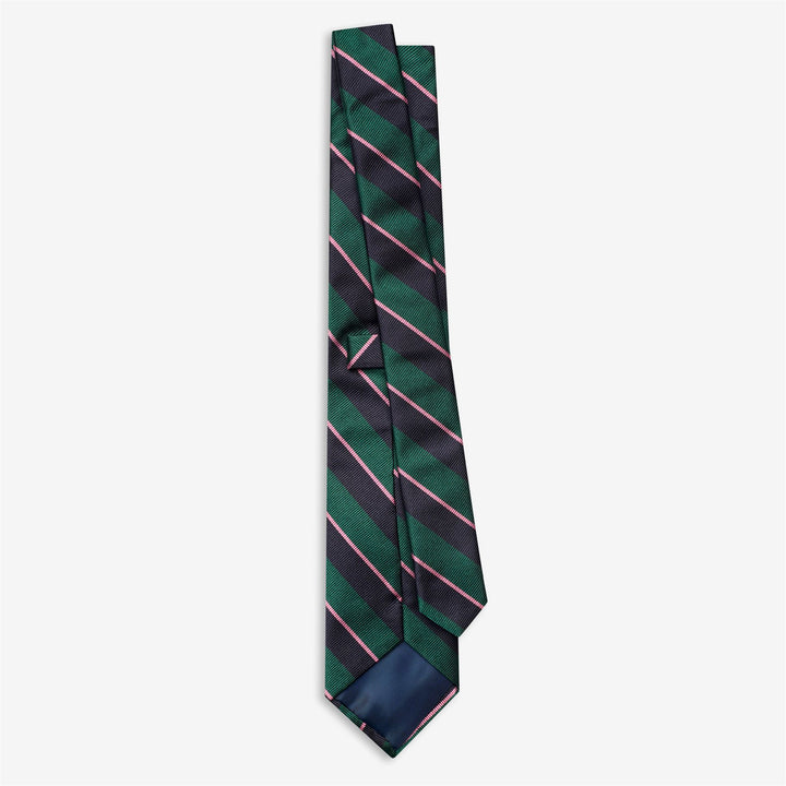 Blue Men's Regimental Silk Tie with Diagonal Stripes 2