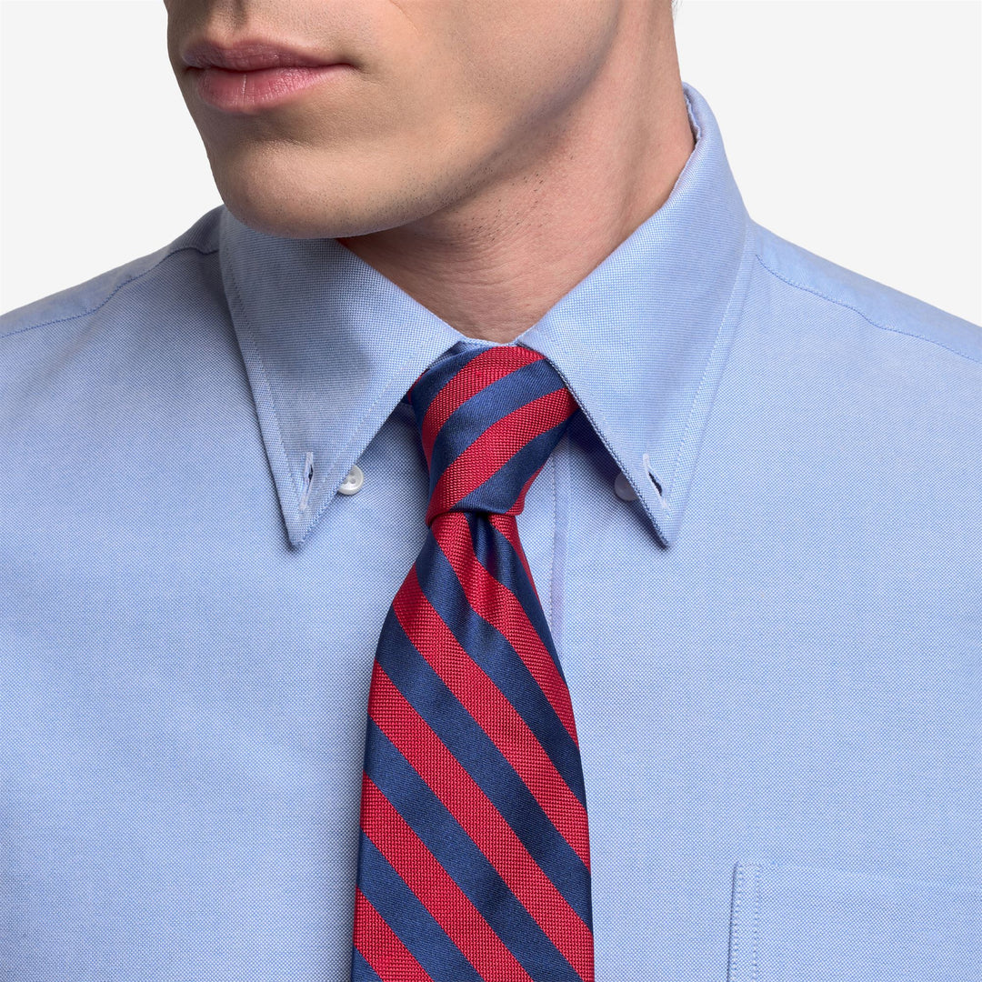 Königsblaue und rote Herren-Seidenkrawatte im Regimentsstil main