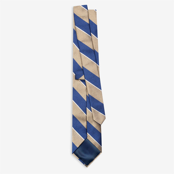 Blue beige Men's Silk Regimental Tie with Stripes 2