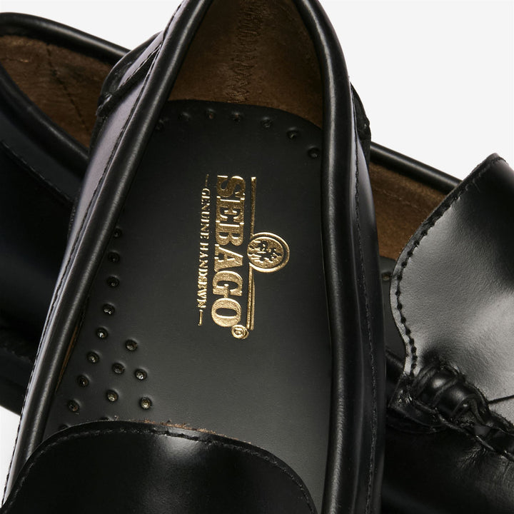 Elegante schwarze Damen-Ledermokassins mit gewebter Zehenkappe 5