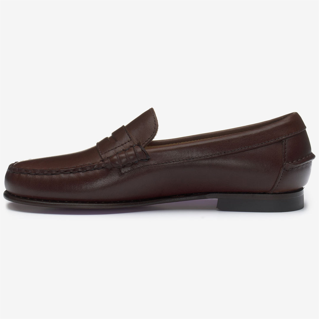 Mocassini in Pelle Casual Donna Marrone Scuro Slip-On main