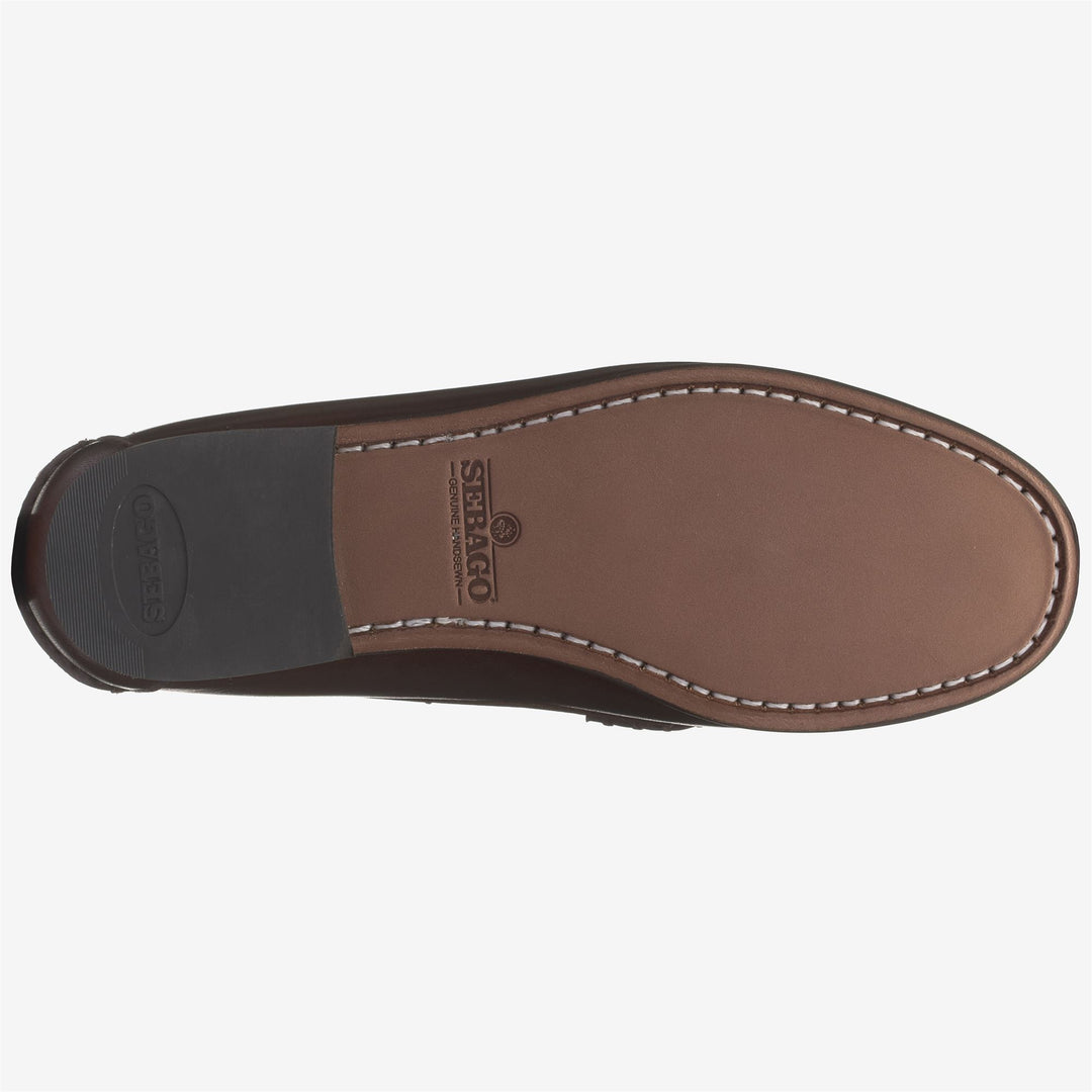 Mocassini in Pelle Casual Donna Marrone Scuro Slip-On main