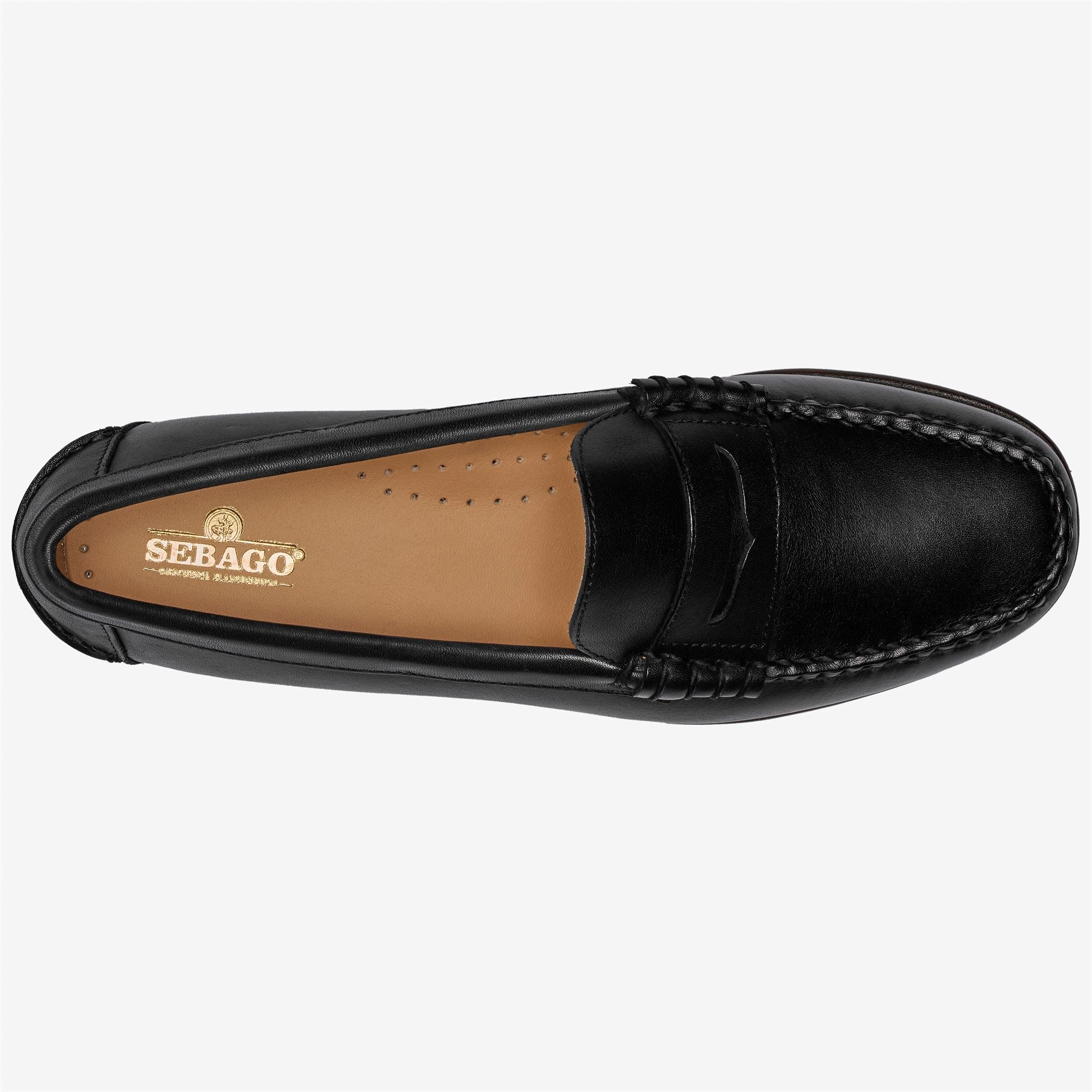 Black Women's Leather Casual Moccasin Slip-On | Sebago