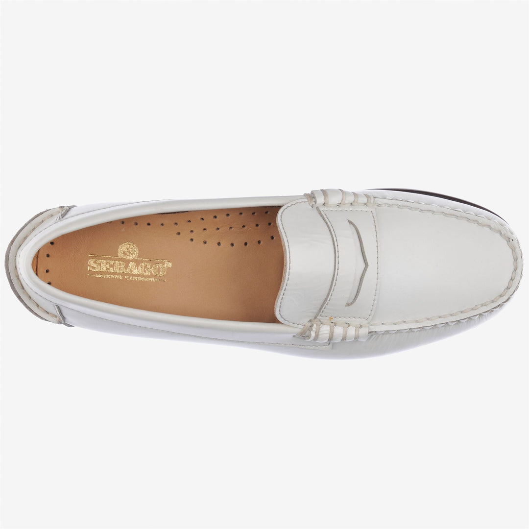 Grey White Women's Leather Casual Moccasin Slip-On Shoes main