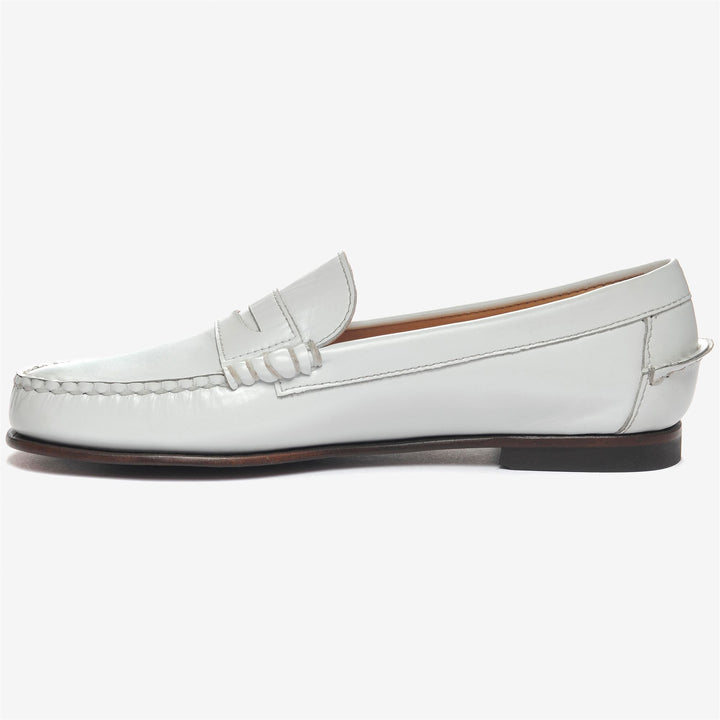 Mocassins décontractés en cuir gris et blanc pour femmes 3