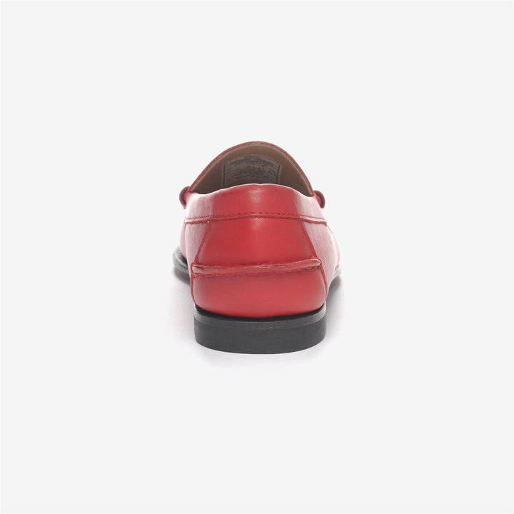 Mocassins décontractés en cuir marron et rouge pour femmes 5