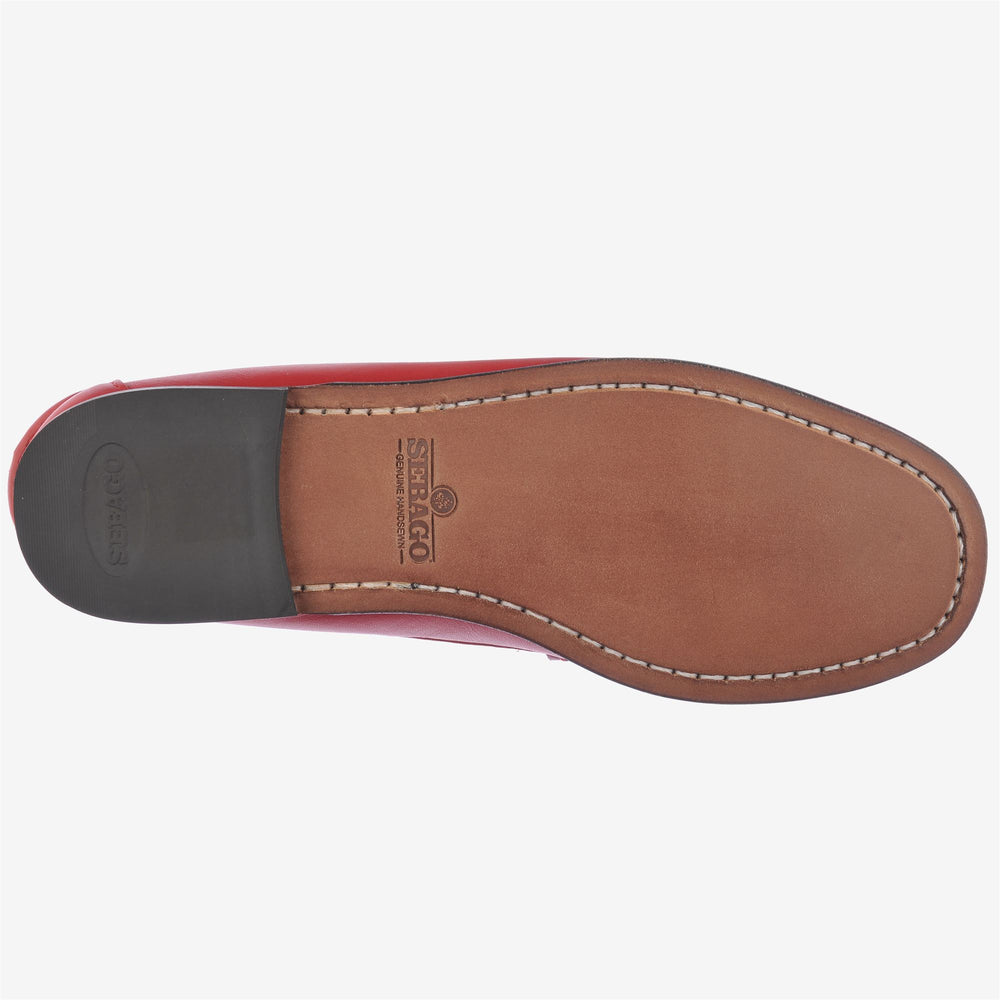 Mocassini Casual in Pelle Rossa Marrone Donna Slip-On 02