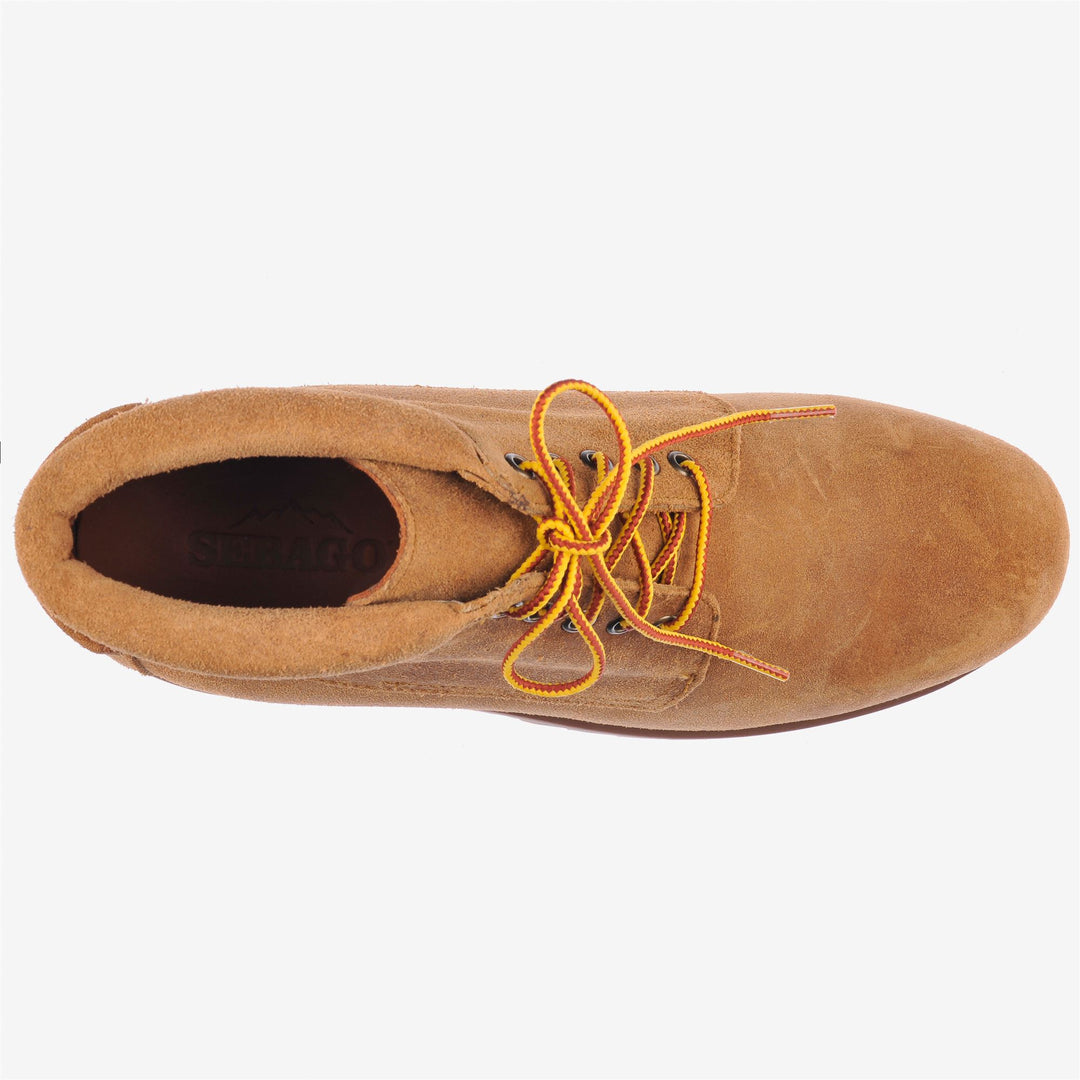 Bottines mocassins de loisirs beiges et jaunes pour homme en daim imperméable main