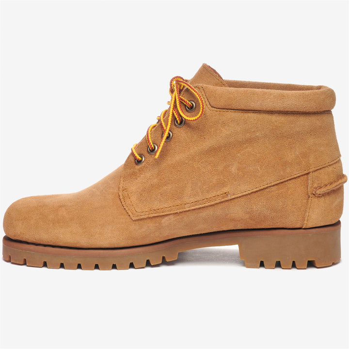 Bottines mocassins de loisirs beiges et jaunes pour homme en daim imperméable 3