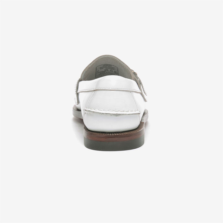 White Women's Business Moccasin Loafers with Leather Detailing 5