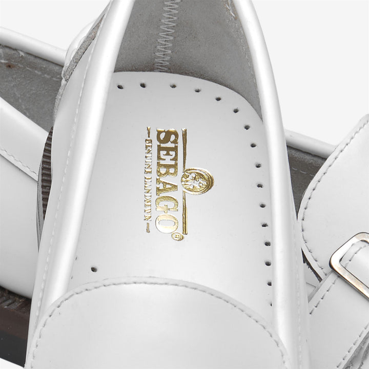 White Women's Business Moccasin Loafers with Leather Detailing 5