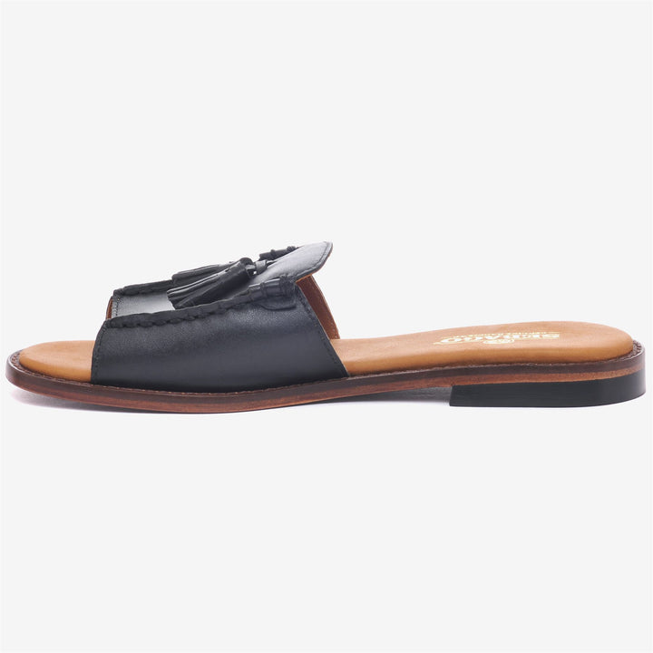 Black Women's Casual Slip-On Sandals with Leather Strap 3