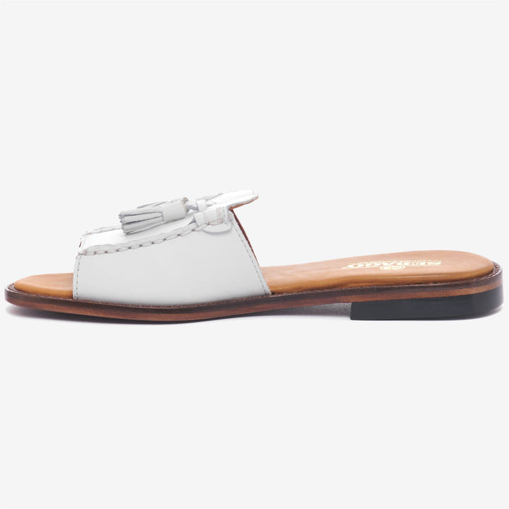 White Women's Casual Slip-On Leather Sandals 3