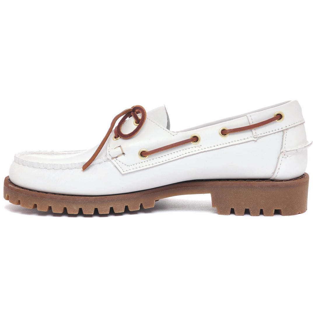 White men's outdoor Moccasin Boat Shoes with Gum Sole main
