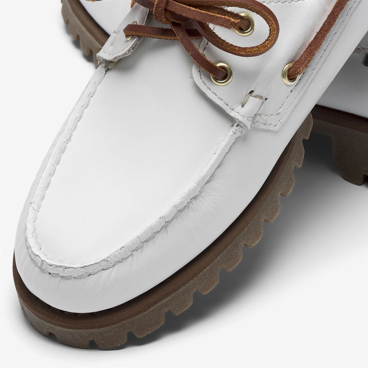White men's outdoor Moccasin Boat Shoes with Gum Sole 6