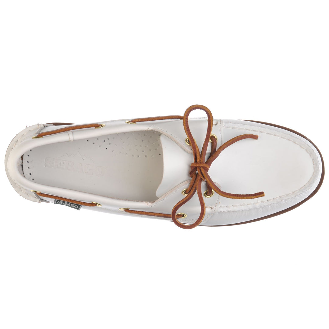 White men's outdoor Moccasin Boat Shoes with Gum Sole main