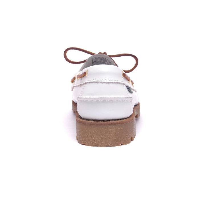 White men's outdoor Moccasin Boat Shoes with Gum Sole 5