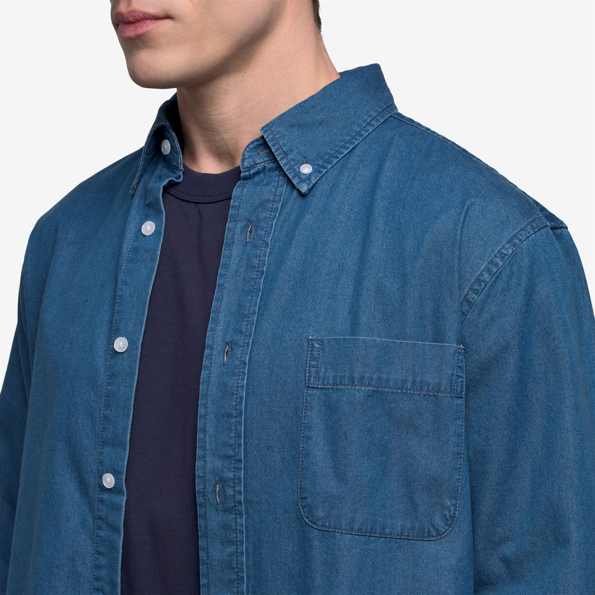 Shirts_UNISEX_BENJAMIN_Button Down_Blue Indigo - Commercial 5