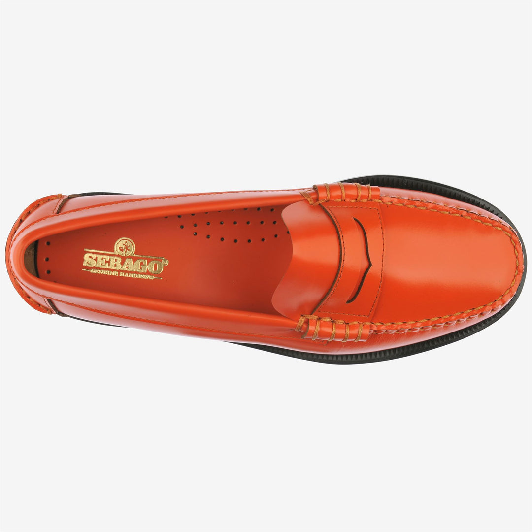Mocasines de cuero naranja para mujer para negocios main