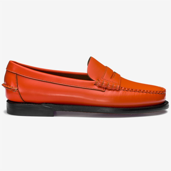 Orange Women's Leather Moccasin Loafers for Business 1
