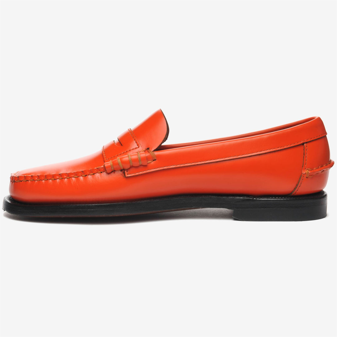 Mocasines de cuero naranja para mujer para negocios main