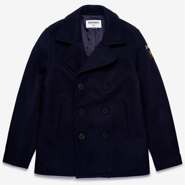 ジャケット・アウター CAROL SHOPPE GRANPA WOOL COAT NAVY GRANDPA COAT - NAVY/GINGER CHECK - Assembly Showroom