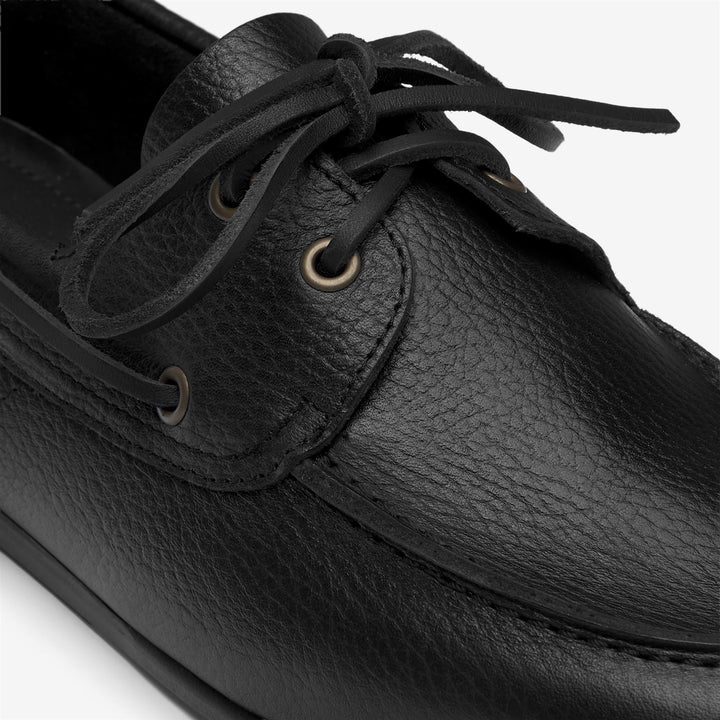 Black Men's Leather Moccasin Docksides for Yachting 6