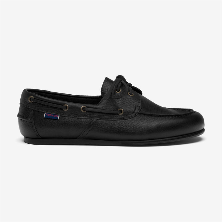 Mocassins en cuir noir pour hommes, style dockside, pour la navigation de plaisance 1