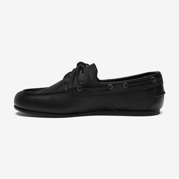 Black Men's Leather Moccasin Docksides for Yachting 3