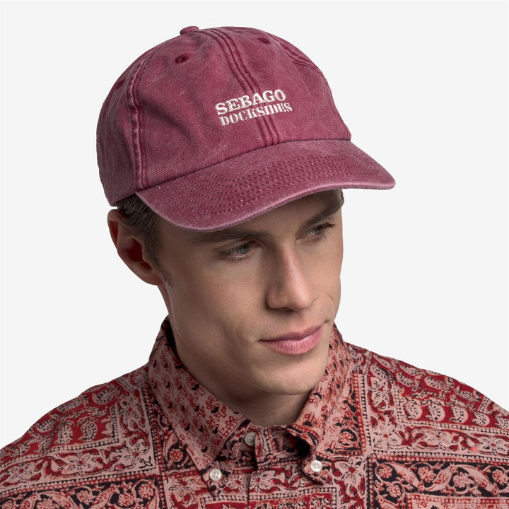 Red unisex cotton leisure baseball cap 5