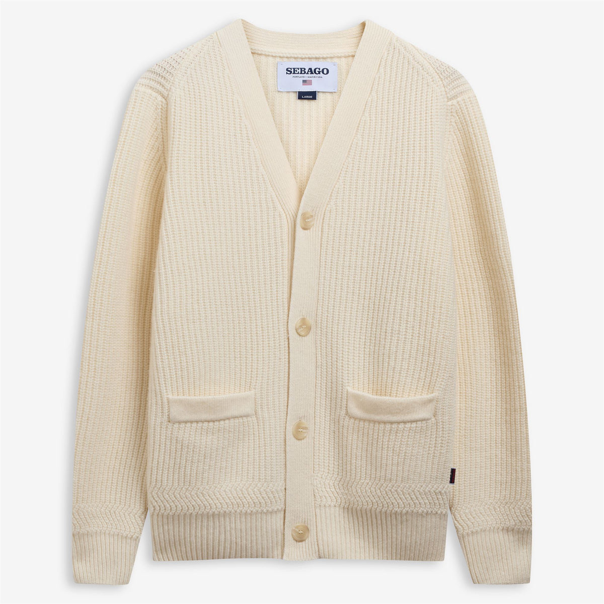 White Unisex Wool Cardigan